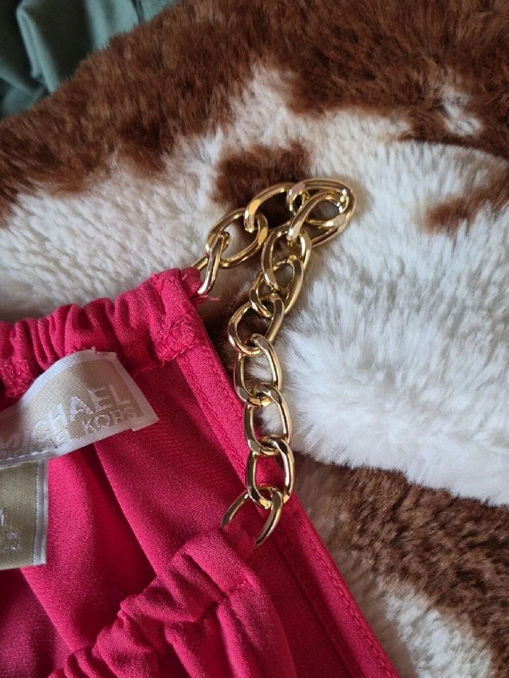 Michael Kors Pink Tanktop with Gold Chain Straps Size M